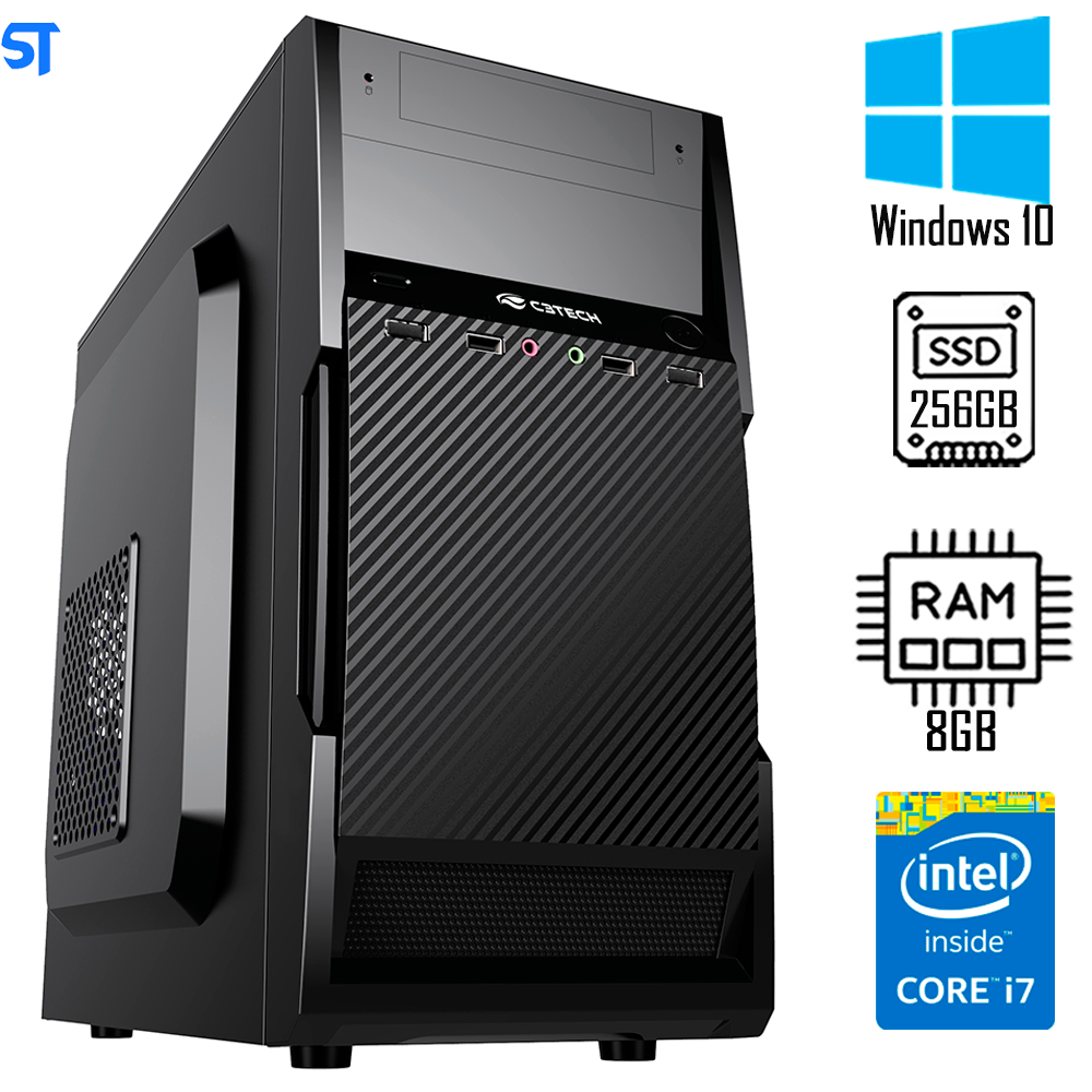 Computador Core i7-3770-HD SSD 256GB -Memória Ram 8GB -1600 Netac- Windows 10