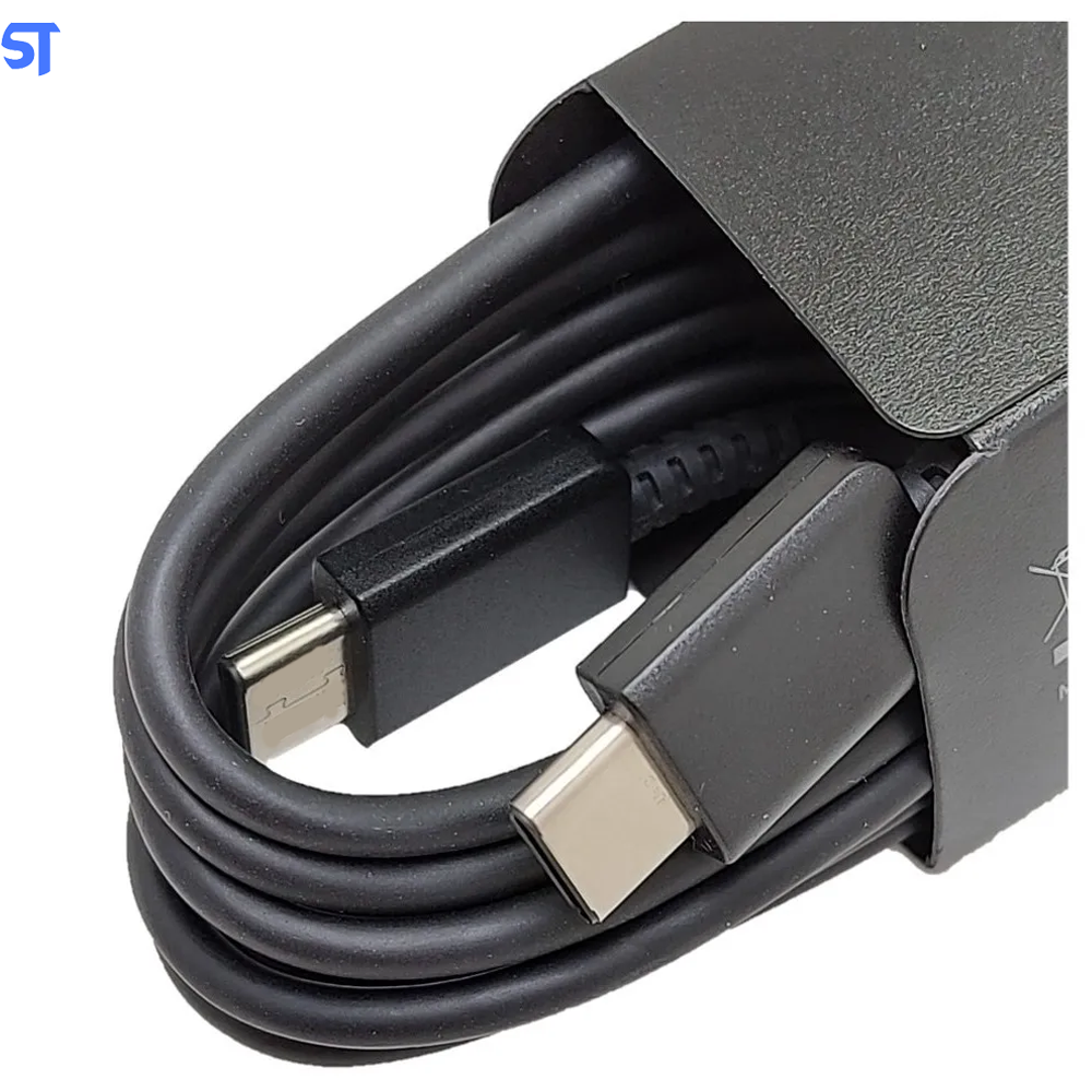 Cabo USB Rápido Tipo C para Tipo C 25W 2.4A - Preto 1 metro