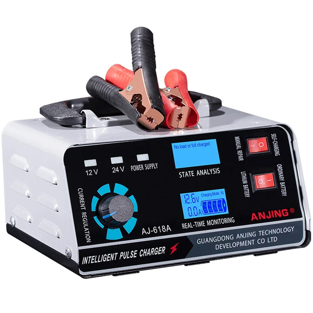 Carregador de Bateria Automotiva Entrada Bivolt 110v-250v Saída 24v/12v 400w - Cinza