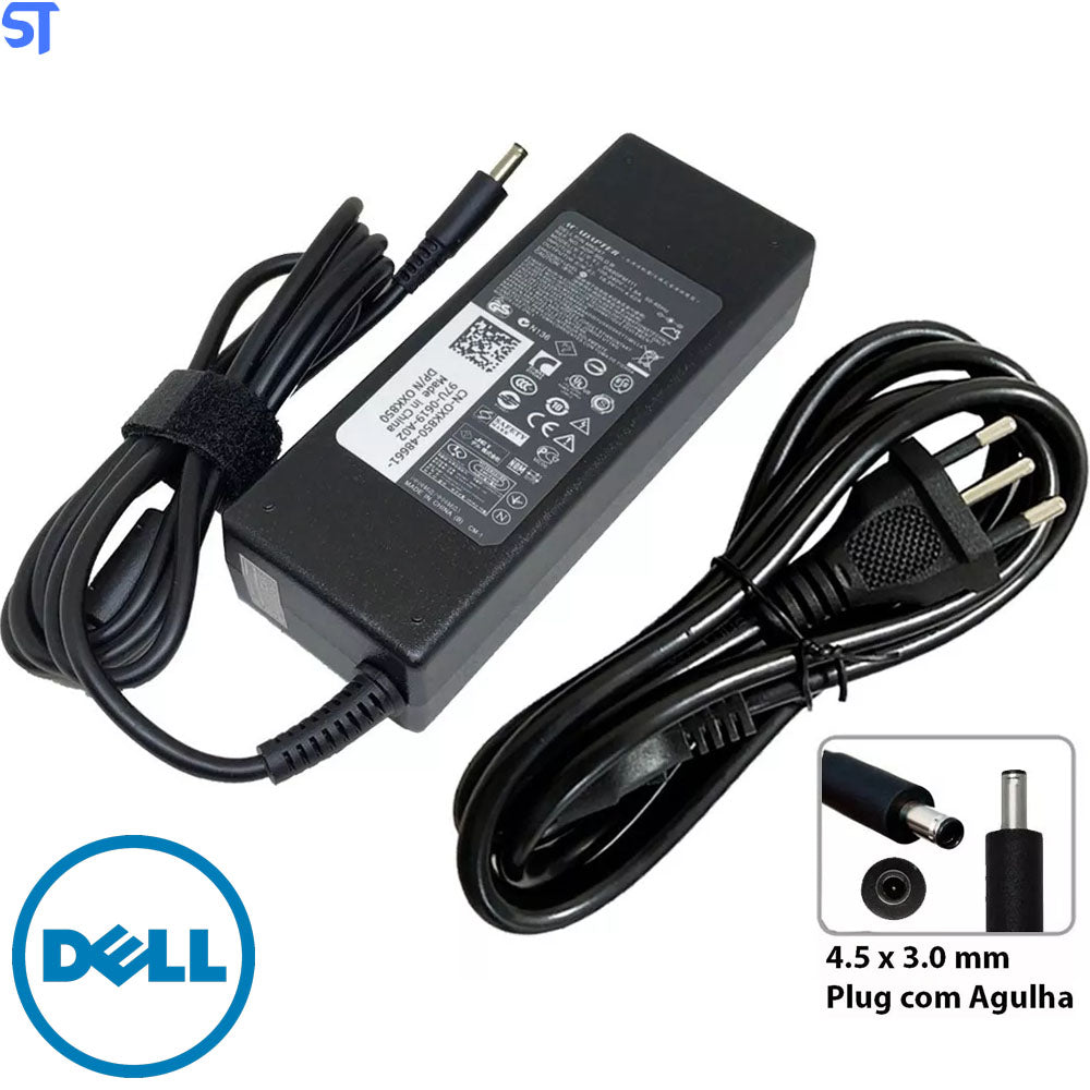 Fonte Carregador Para Dell 19,5v 4,62a 90w Fino La65ns2-01