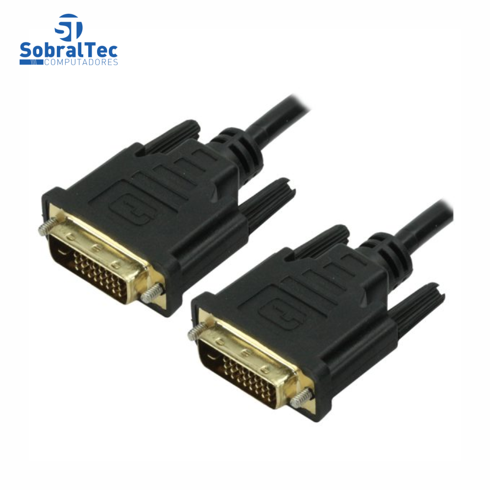 Cabo DVI 24+1 x DVI 24+1 Preto 2 Metros Informática Chipsce 018-9557