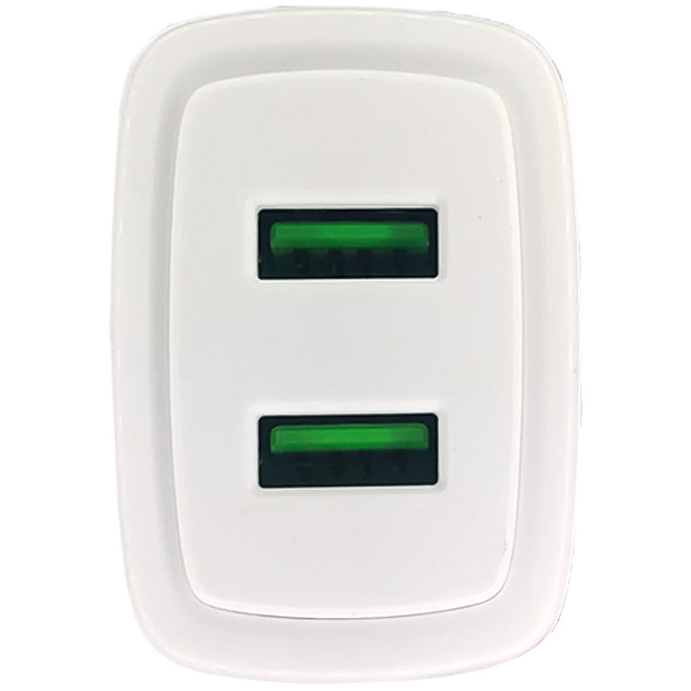 Carregador Rápido V8 Com 2 Portas USB 4.8A com Carregamento Inteligente Inova Branco- CAR-3173S