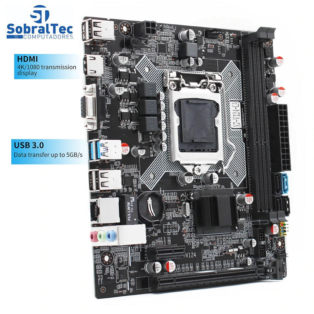 Placa Mãe LGA 1155 DDR3 B75  (H61) - X7-V124 Machinist Segura e Eficiente Suporte a i3 i5 i7