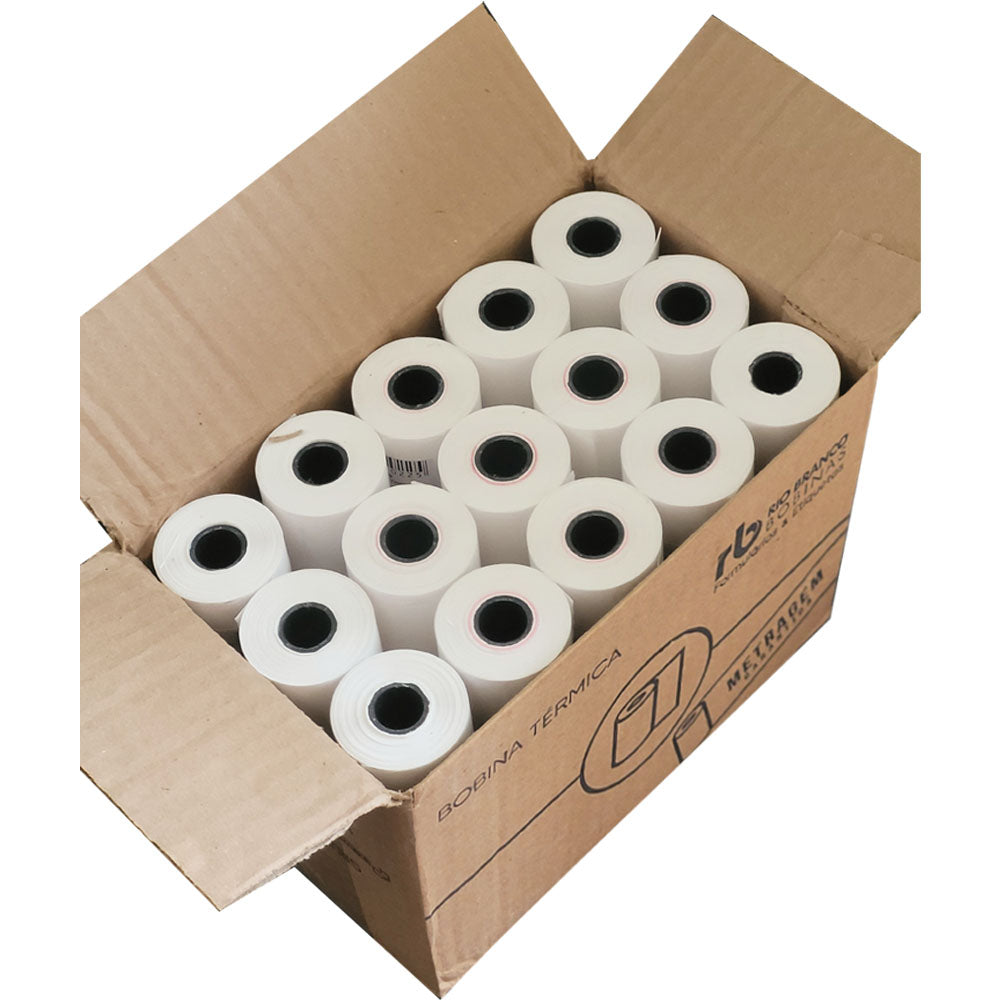 Caixa de Bobina Termica 57mm x 15mt 1 Via 30 Unidades - Rio Branco - Branca