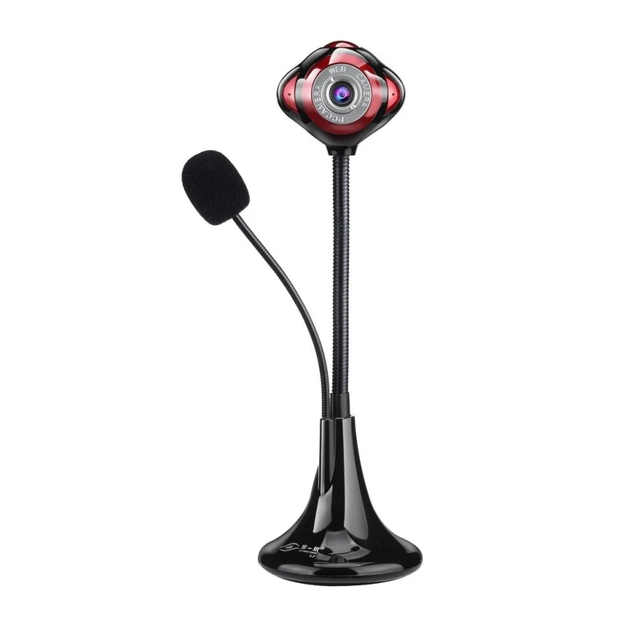 Webcam 480P Usb 2.0 Com Tripé Flexivel e Microfone Integrado Redonda