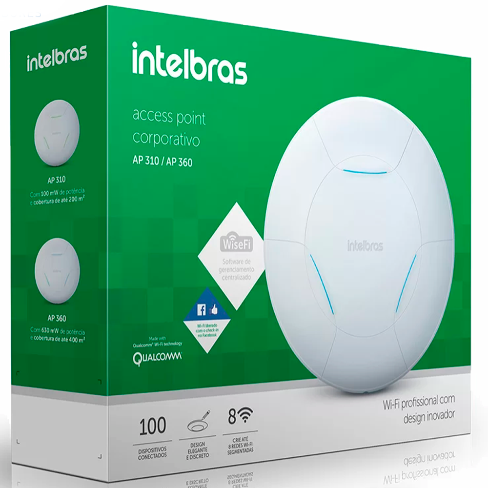 Roteador Access Point AP 360 Intelbras Até 100 Usuários Wi-Fi De Teto Gerenciável