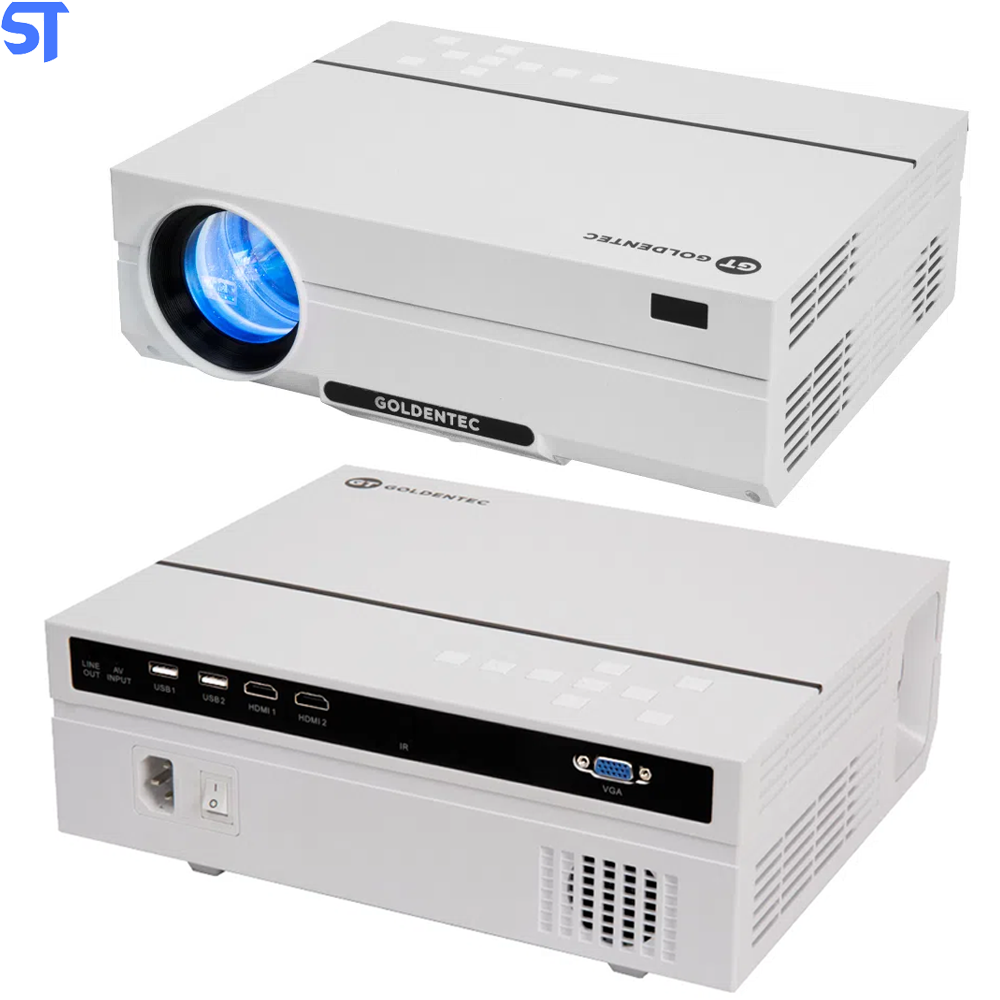 Projetor Goldentec GT3500 Full HD 3500 Lumens com 2 HDMI, 2 USB, AV e VGA