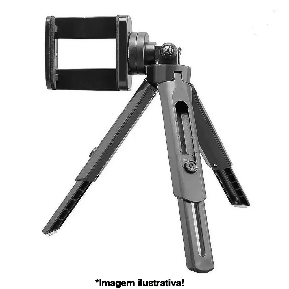 Suporte Tripe Ajustavel 360-Graus Ate 28 Cm Tripod Preto