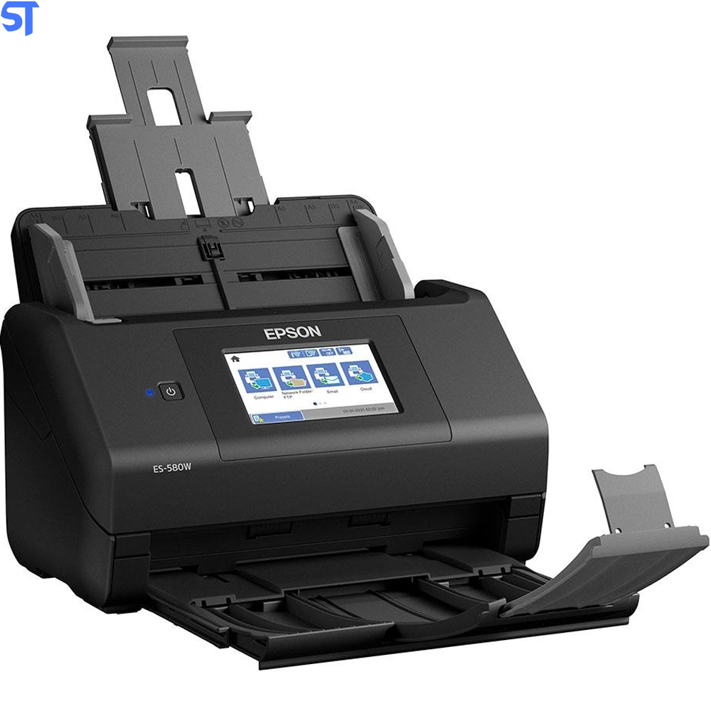 Scanner De Mesa Epson WorkForce ES-580W, Duplex Colorido, Capacidade 100 Folhas, USB, Bivolt, Preto - B11B258201