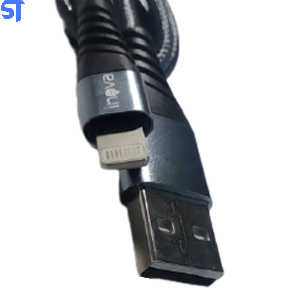 Cabo Lightning Trançado Em Nylon Tubo Para iPhone 1 Metro Inova Cinza