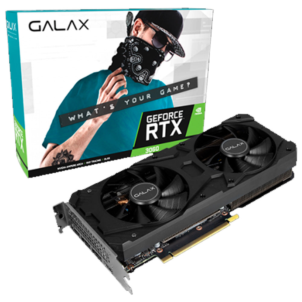 Placa de Vídeo Galax NVIDIA GeForce RTX 3060 (1-Click OC), LHR, 12GB, GDDR6, DLSS, Ray Tracing, 36NOL7MD1VOC