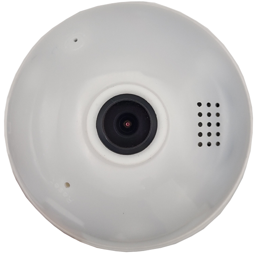 Camera de Segurança IP Lâmpada Espiã 360°  Panorâmica Com Infravermelho e Cartão Sd 32Gb - Elivco