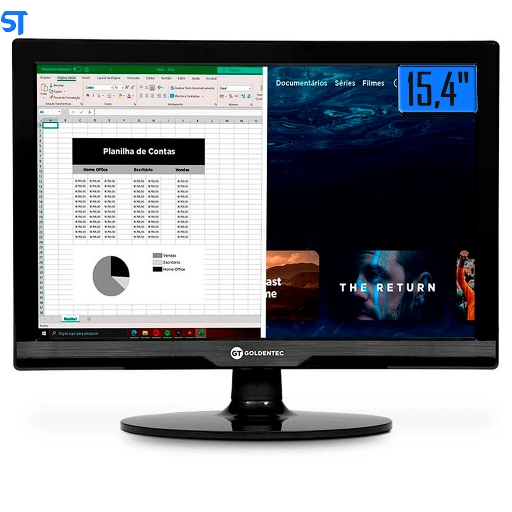 Computador Core i3-3240-SSD 120GB-Memória Ram 4GB-Gab MT-32BK- Com Monitor 15 HDMI e Windows 10 Teclado e Mouse