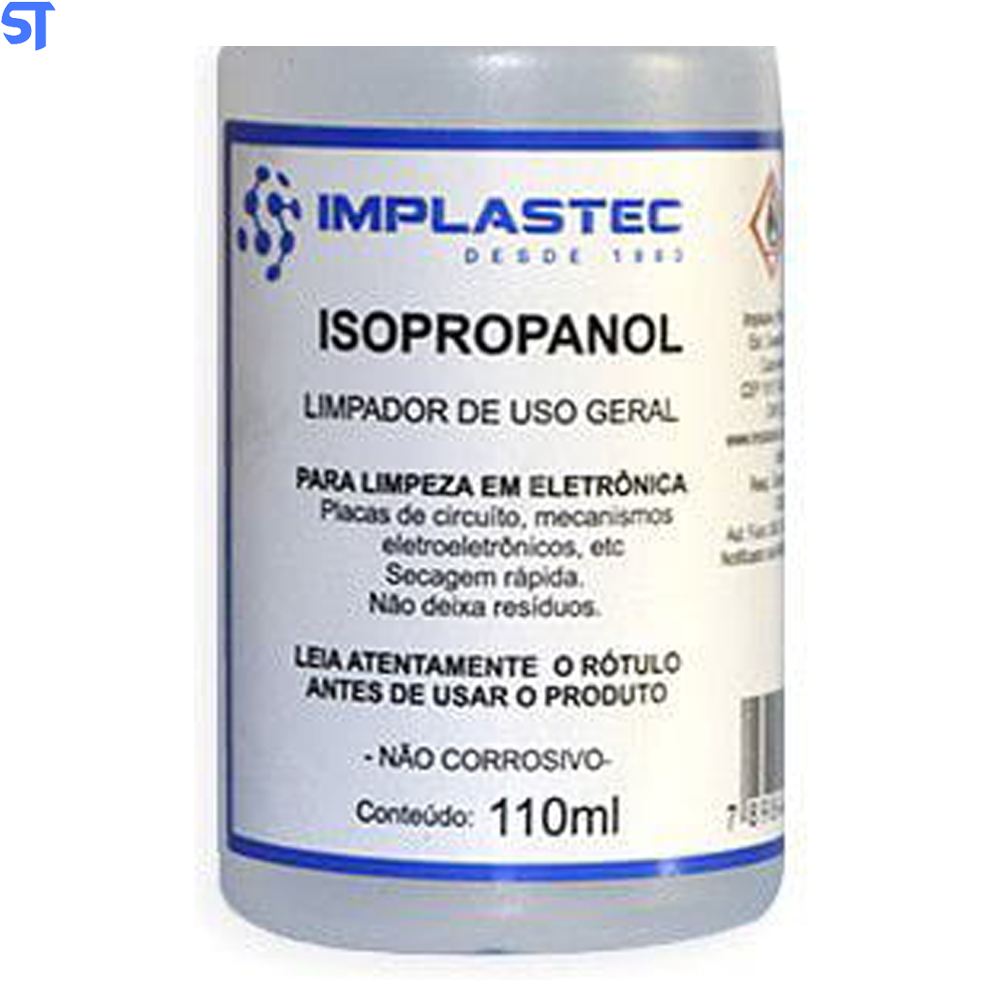 Alcool ISOPROPANOL 99,8% 110ML Implastec CR: 3 - NR: 33 - GE: II - ONU 1219