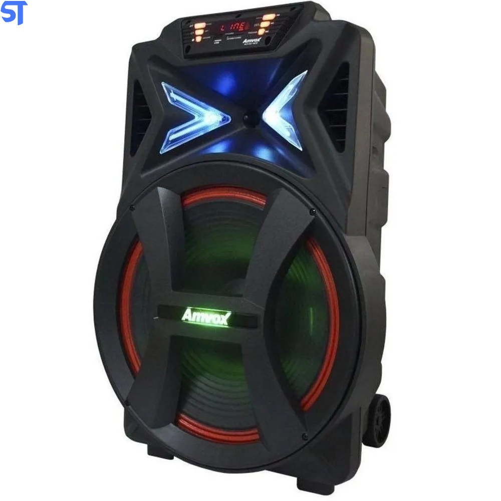 Caixa de Som Caixa de som Amvox Power X Aca 400 Strondo portátil com bluetooth 220V
