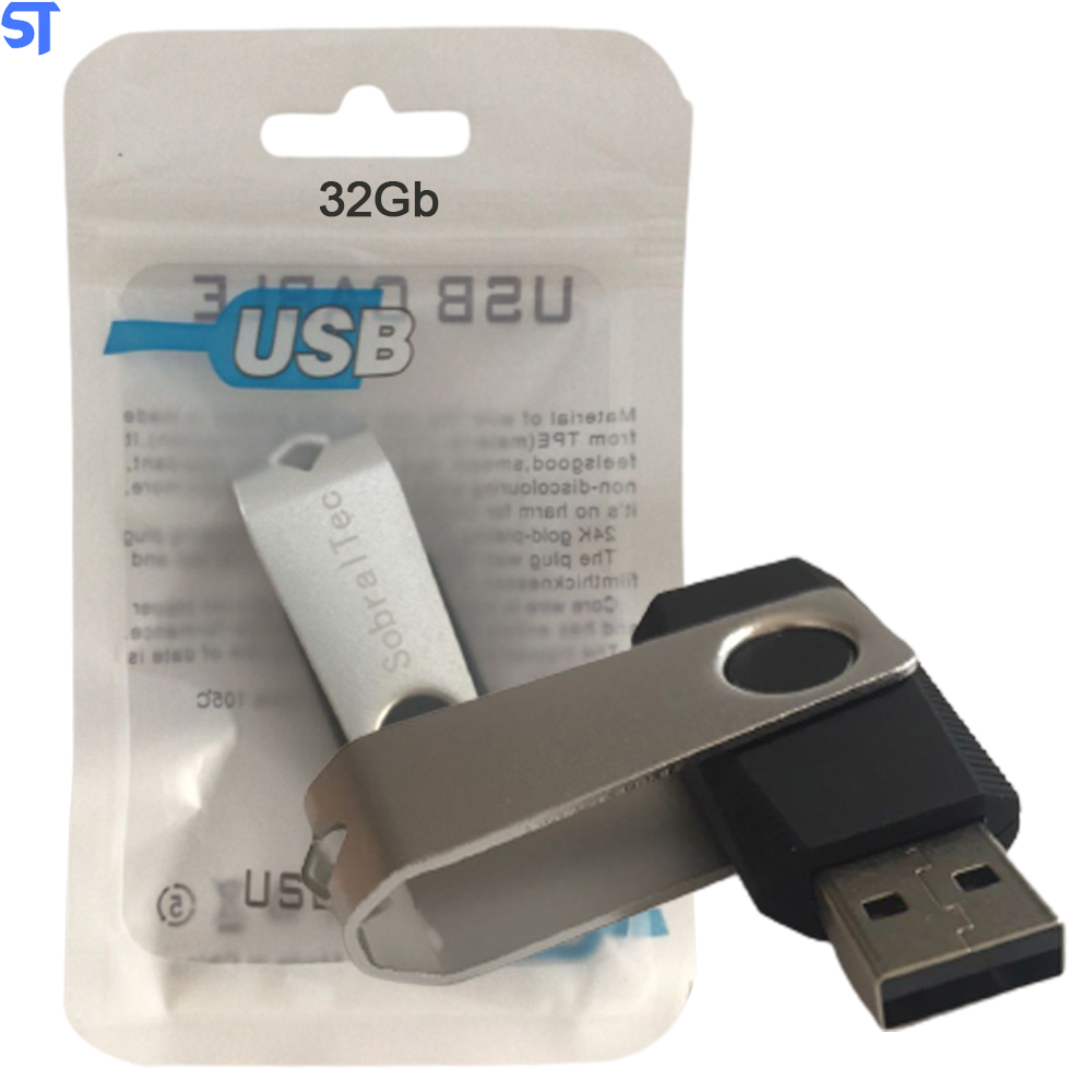 Pen Drive 32Gb USB 2.0 Flash Disk Preto- SobralTec