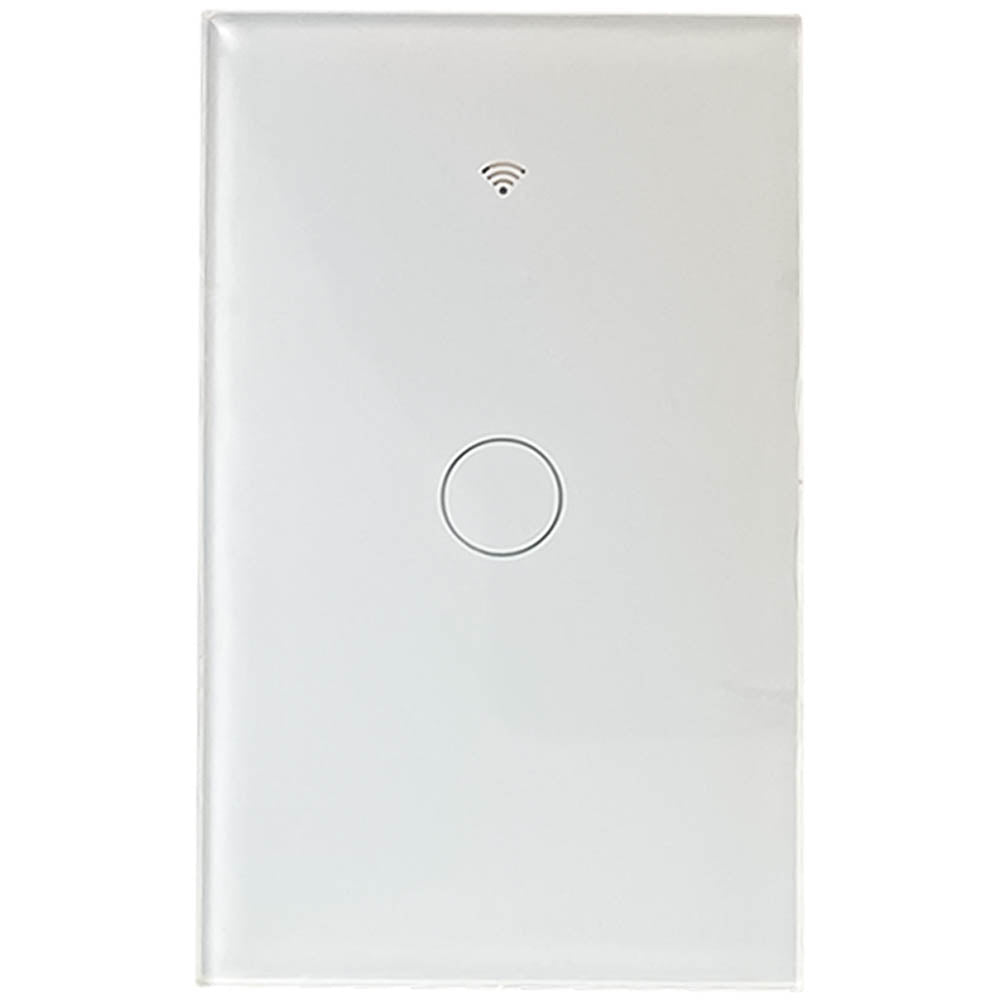 Interruptor de Parede Inteligente Um Botão Touch para Casa WiFi com Led Tuya - Branco