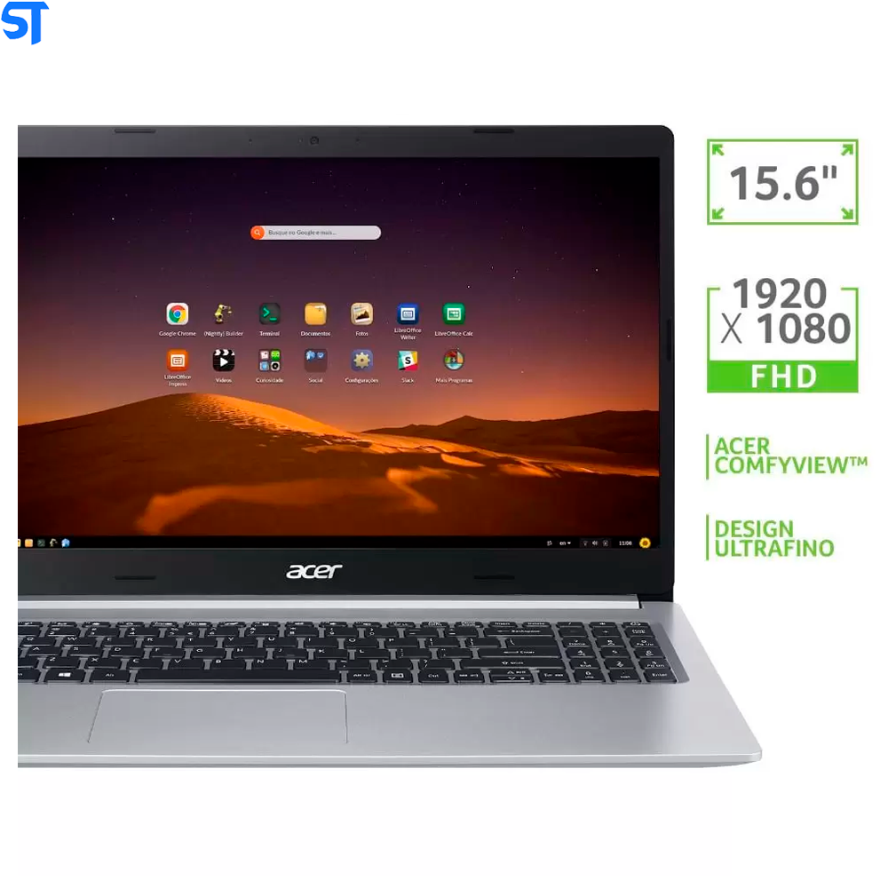 Notebook Acer Aspire 5 A515-54-70CM Intel Core i7-10510U -8GB DDR4- SSD 512GB- NVMe Endless OS 15,6