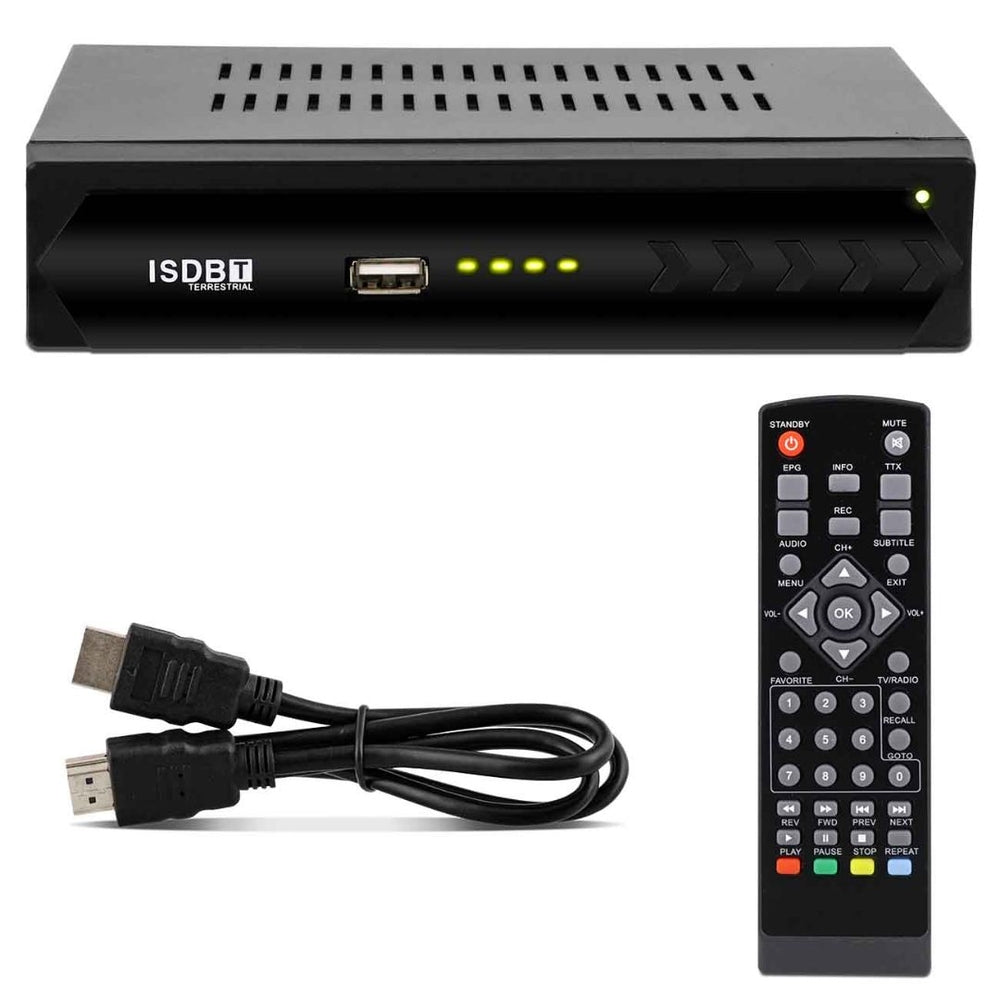 Receptor Conversor TV Sinal Digital ISDB-T Set Top Box Full HD USB