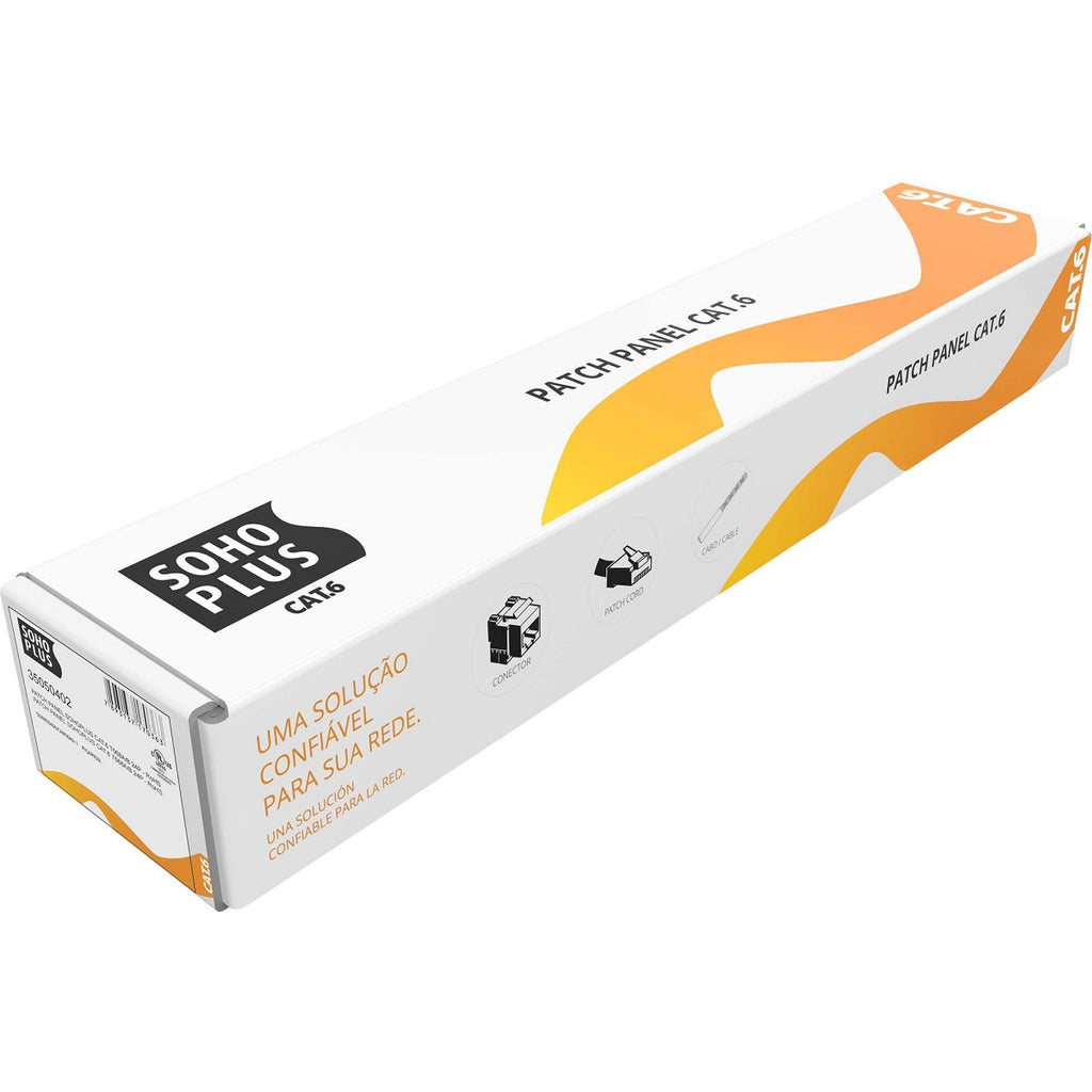 Patch Panel Gigabit Sohoplus Cat.6-24 Portas T568A/B