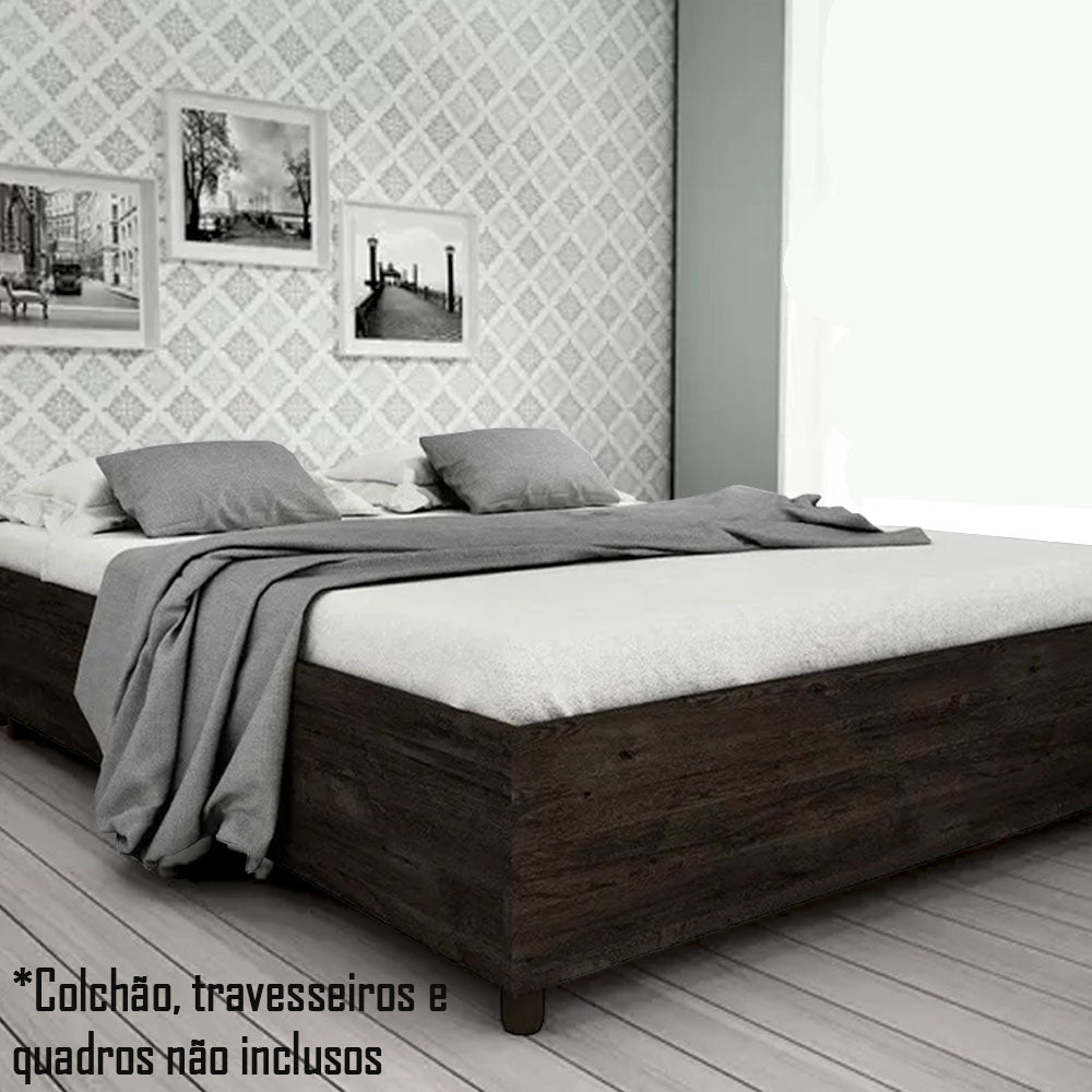 Cama Casal Mônaco Tcil Móveis Cumaru Rustic - Sem Colchão