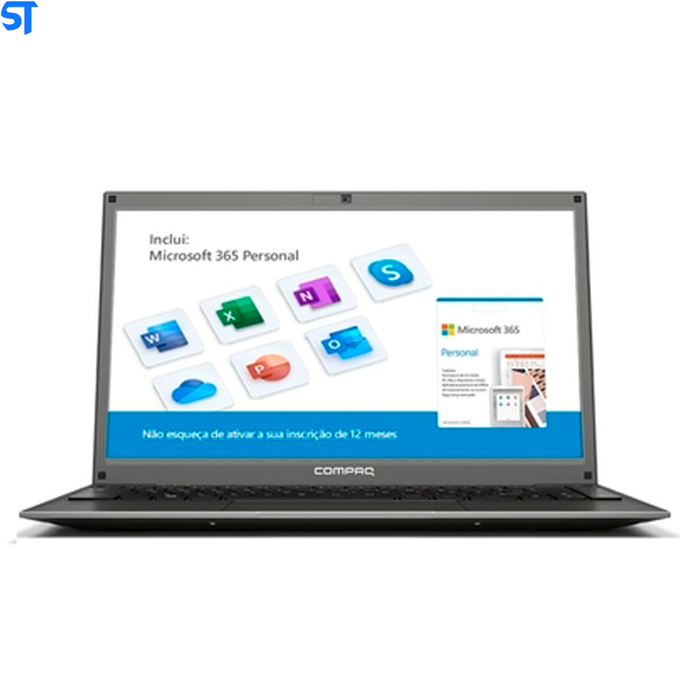 Notebook Compaq 420 Intel Pentium-N3700 4GB 120GB SSD LED Webcam HD Tela 14,1'' Windows 10 Cinza + Office 365