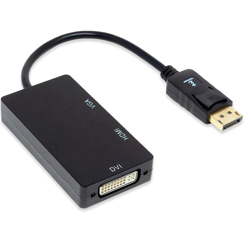 Conversor 3 em 1 Displayport Macho para Hdmi DVi Vga Cabo Fêmea - FSU