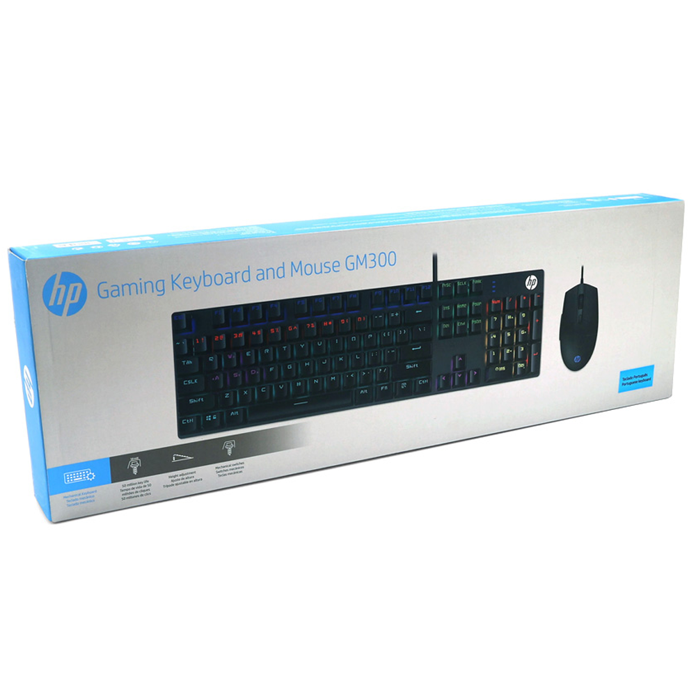 Kit Teclado e Mouse USB GAMING Membrana GM300 HP Preto