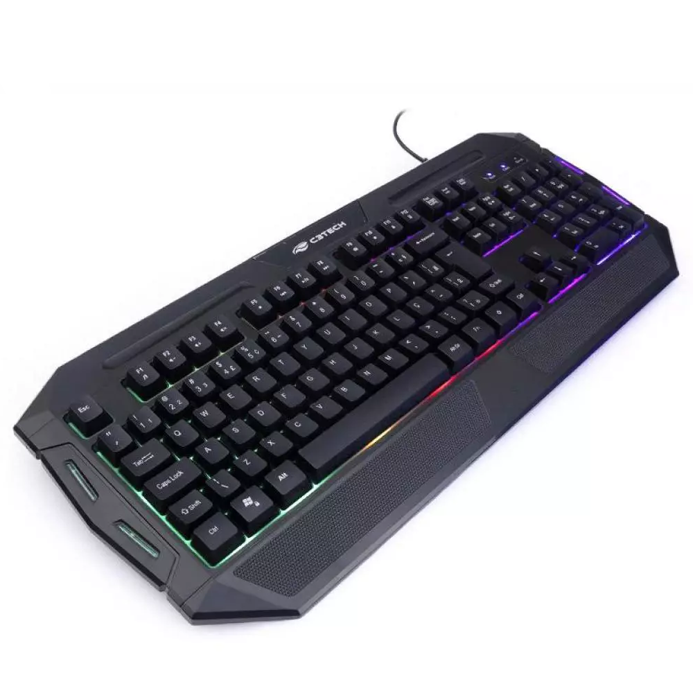 Teclado Gamer C3Tech, LED Multicolorido, USB, Anti-Ghosting, ABNT2, Preto - KG-80BK