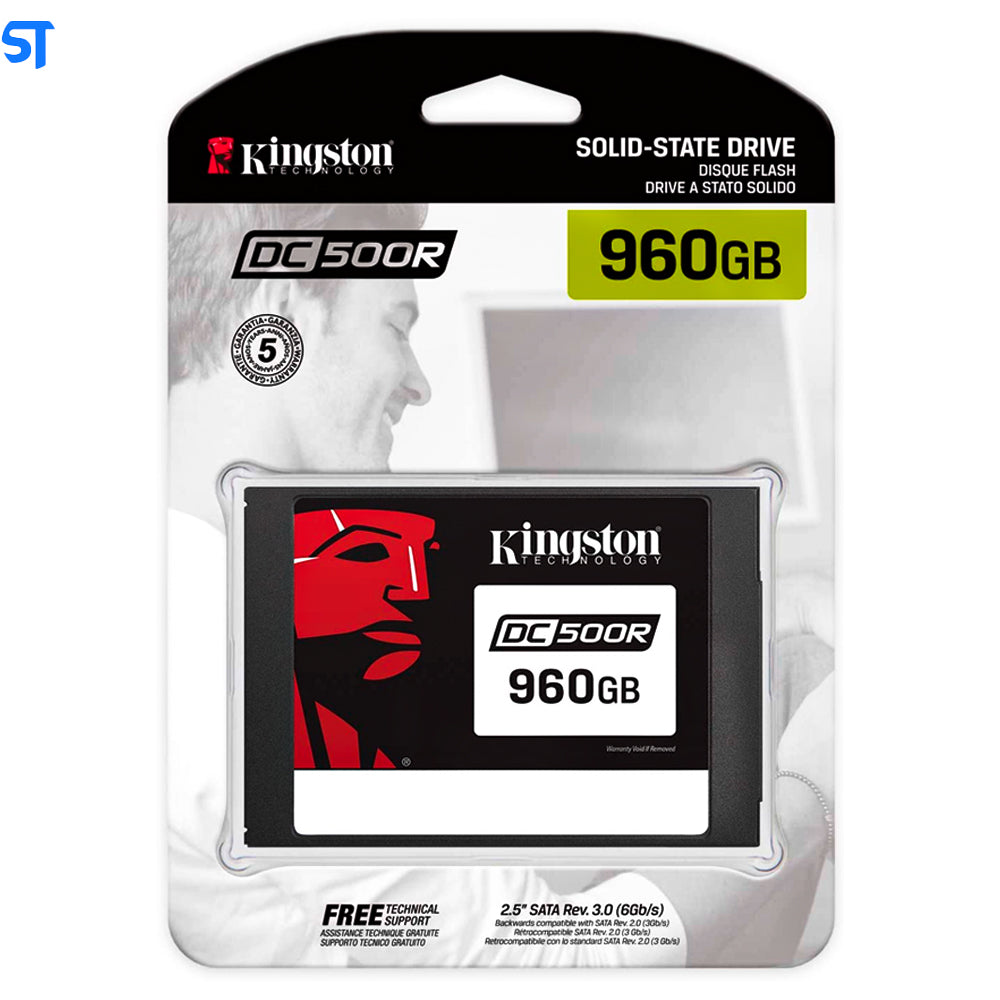 SSD Kingston Interprise DC500R, 960GB, Sata III 6GB/s, Leitura 555MB/s, Gravacao 525MB/s, SEDC500R/960G