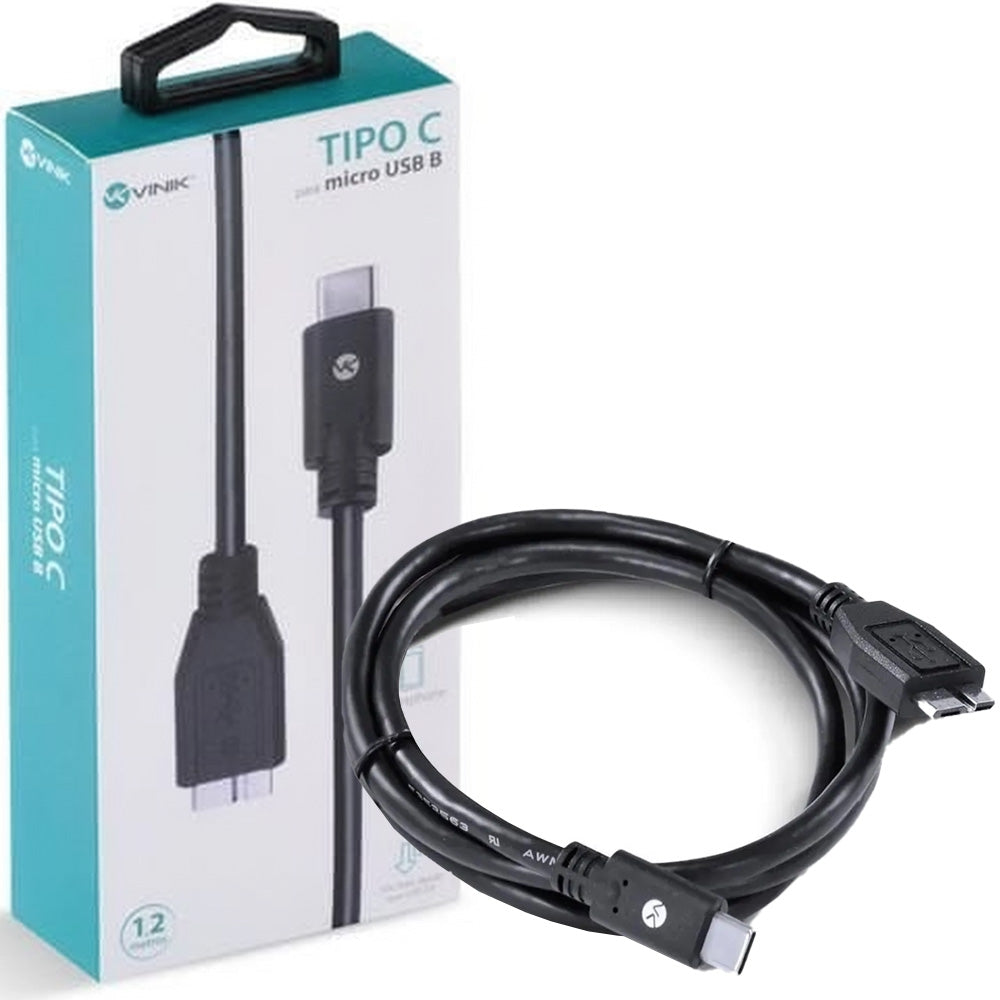 Cabo USB-C para HD Externo (Micro USB-B) Vinik C32MUB-12 HD 3.0 1,2m