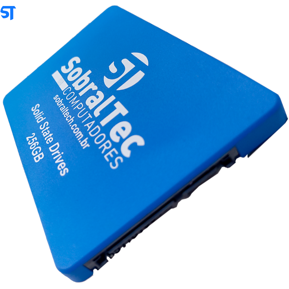 HD SSD SobralTec 256Gb 2.5 Sata3 Leitura 570Mb/s Escrita 500Mb/s Azul