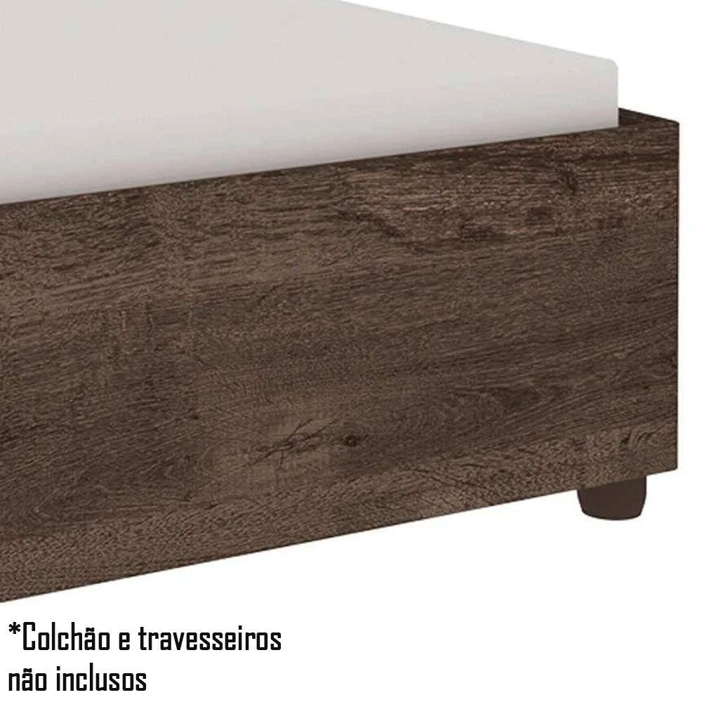 Cama Box Solteiro Mônaco - Cumaru Rustic - Tcil Móveis