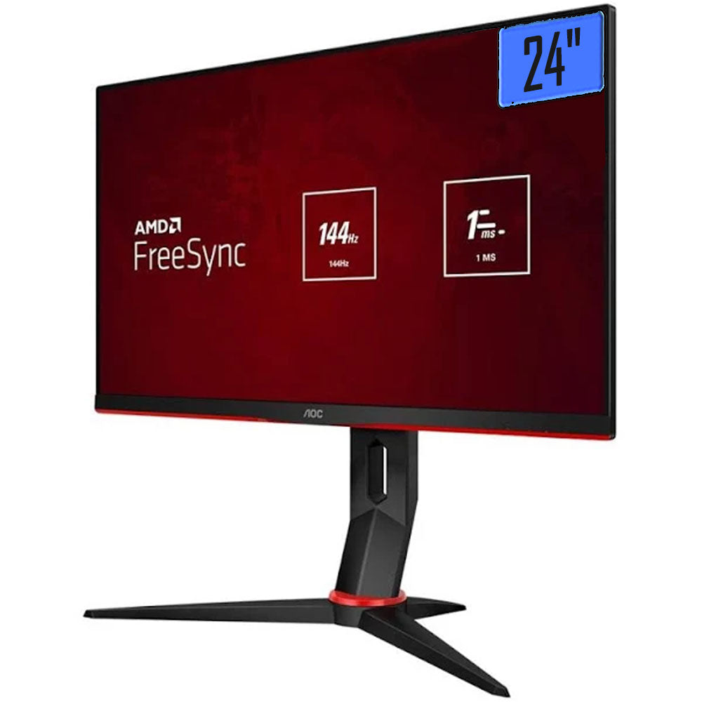 Monitor 24" Gamer AOC 24G2SE Full HD AMD FreeSync Premium Pro 165Hz 1ms Preto e Vermelho