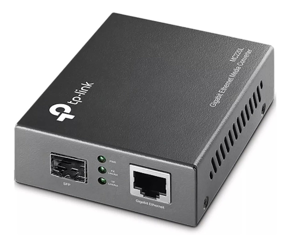 Conversor De Mídia Tp-link Gigabit Sfp Mc220L Fibra Otica