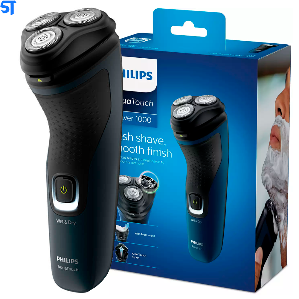 Barbeador Elétrico Philips Seco Molhado Shaver 1000 Bivolt S1121/ 41- Azul