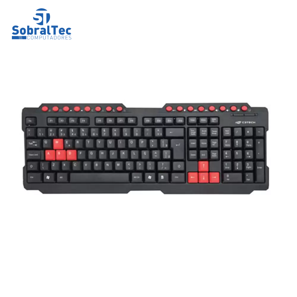 Teclado Gamer Usb Alta Durabilidade Membrana 107 Teclas ABNT2 C3Tech Kg-10bk