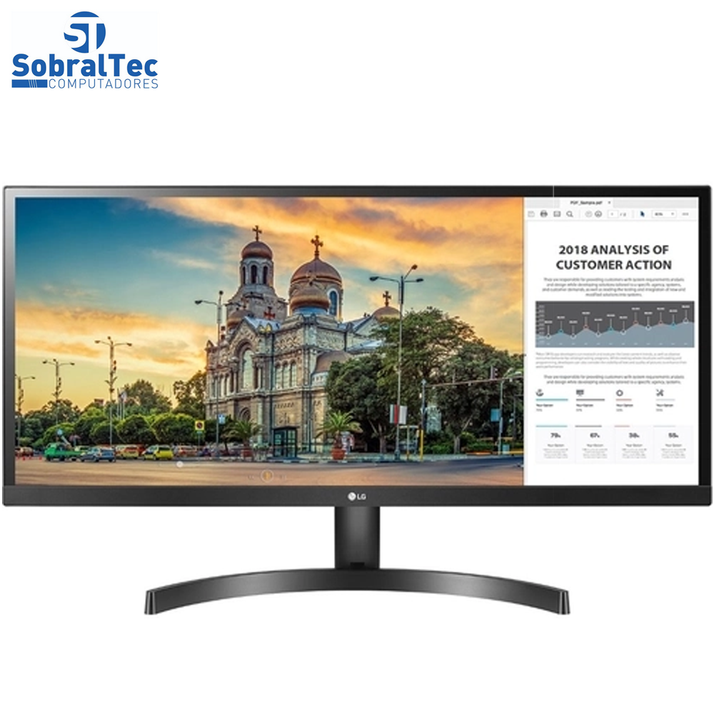 Monitor LG 29” UltraWide Full HD IPS com Screen Split 2.0 29WK500 Preto