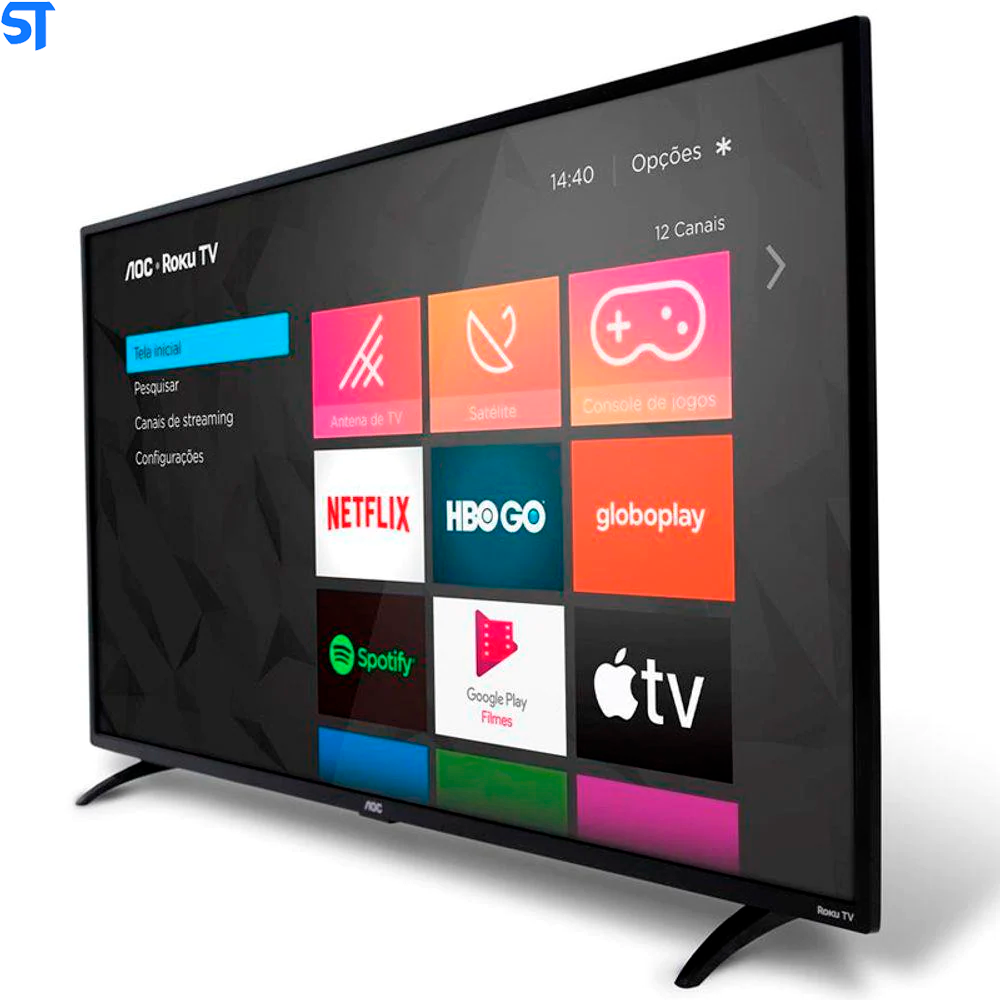 Smart TV AOC Roku TV LED Full HD 43 Polegadas S5195 com Wifi Integrado Roku Mobile Netflix Entradas HDMI e USB