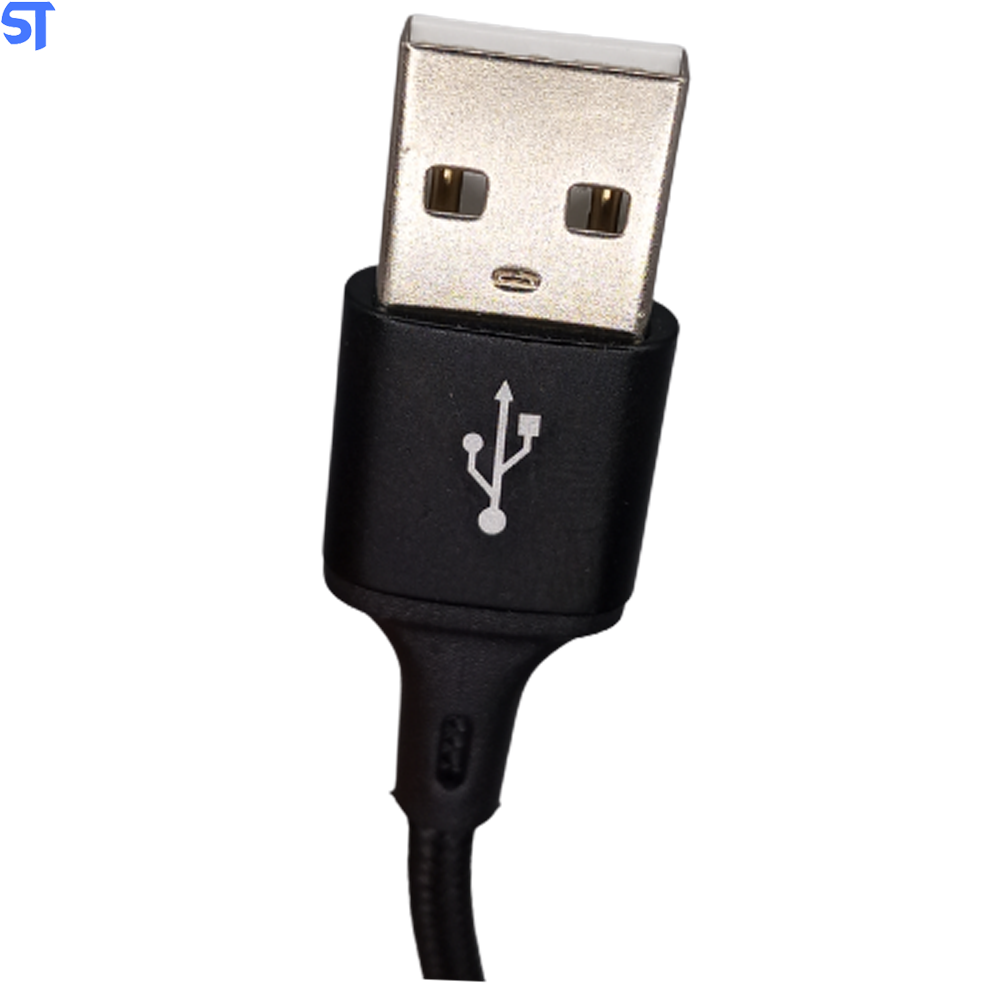 Cabo Tipo C Trançado Em Nylon Tubo  1 Metro Inova Preto