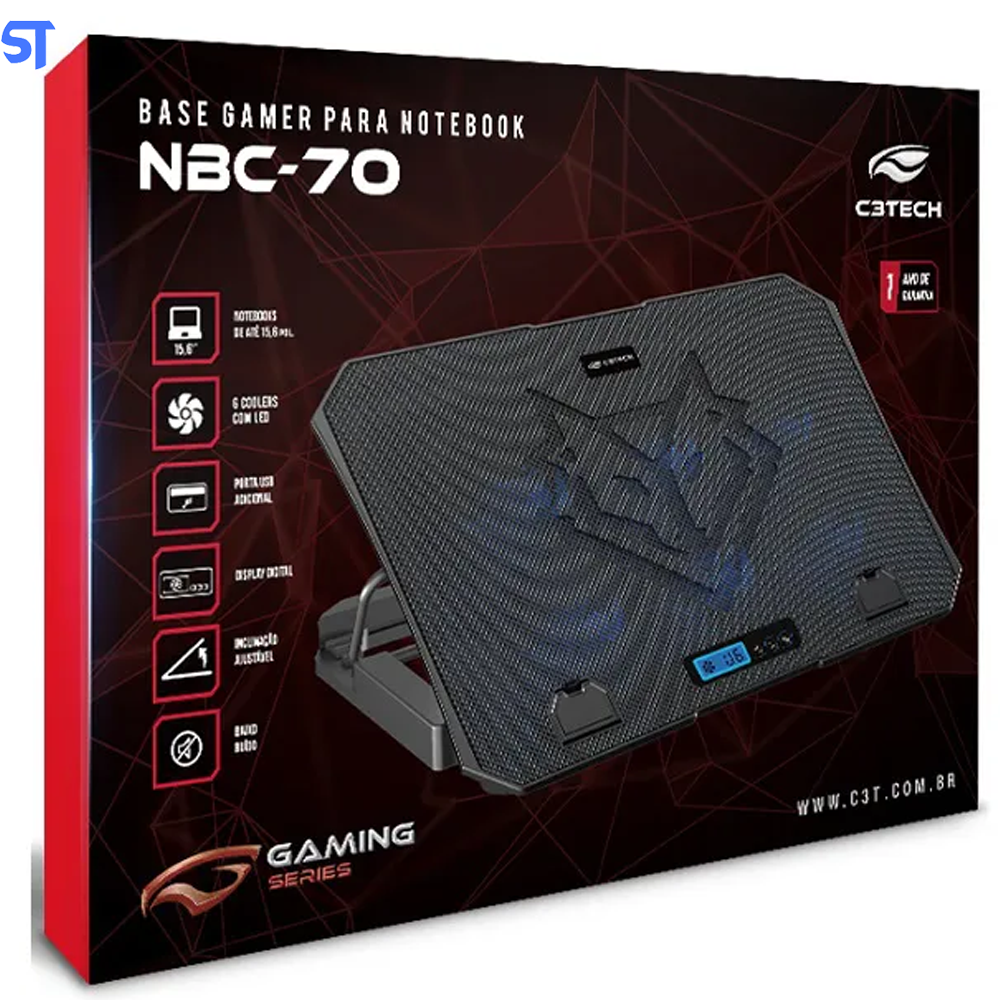 Suporte Base Para Notebook 15,6  Gamer NBC-70BK C3TECH