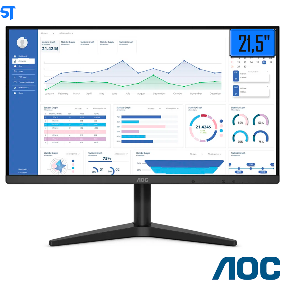 Monitor AOC 21.5” Full HD LED Widescreen HDMI 22B1HM5