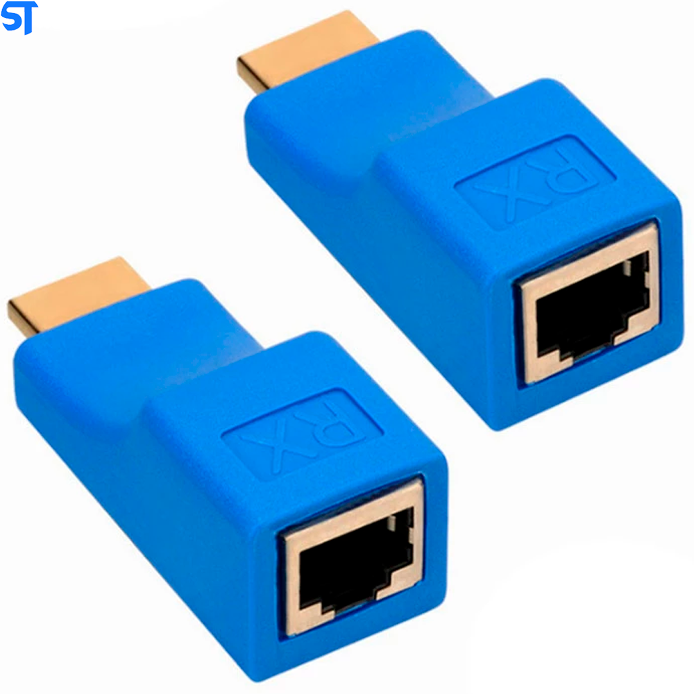 Extensor Hdmi 4k 30 Metros Via 1 Cabo De Rede Rj45 Cat5e/6