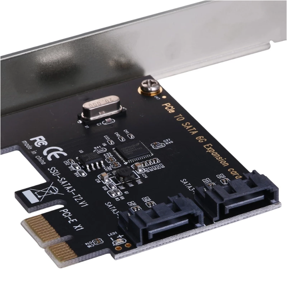 Placa de Extensão PCi-Express Adaptador Para Sata 3.0 Com 2 Portas Sata 3.0- 6gbps