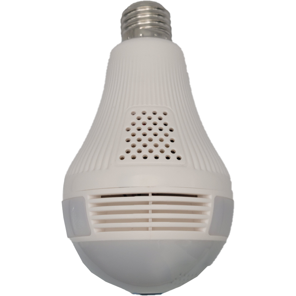 Camera de Segurança IP Lâmpada Espiã 360°  Panorâmica Com Infravermelho e Cartão Sd 32Gb - Elivco