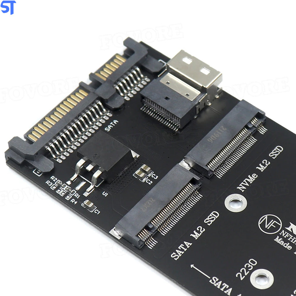 Placa Adaptadora de SATA Para M.2 Sata SSD e M.2 NVME - SFF-8654