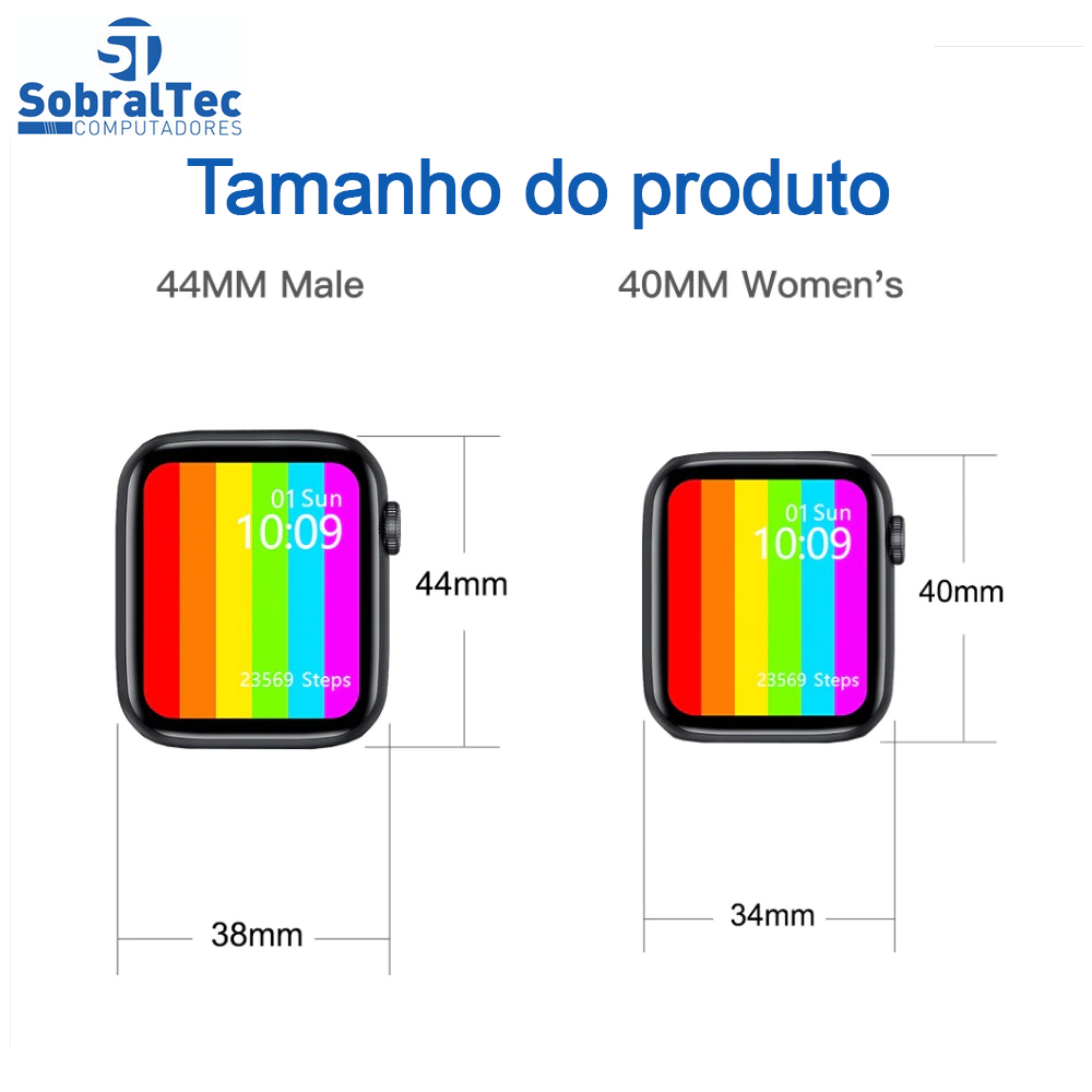 Relógio SmartWatch HW16 Azul 44mm Tela Infinita Com Sensor Cardíaco