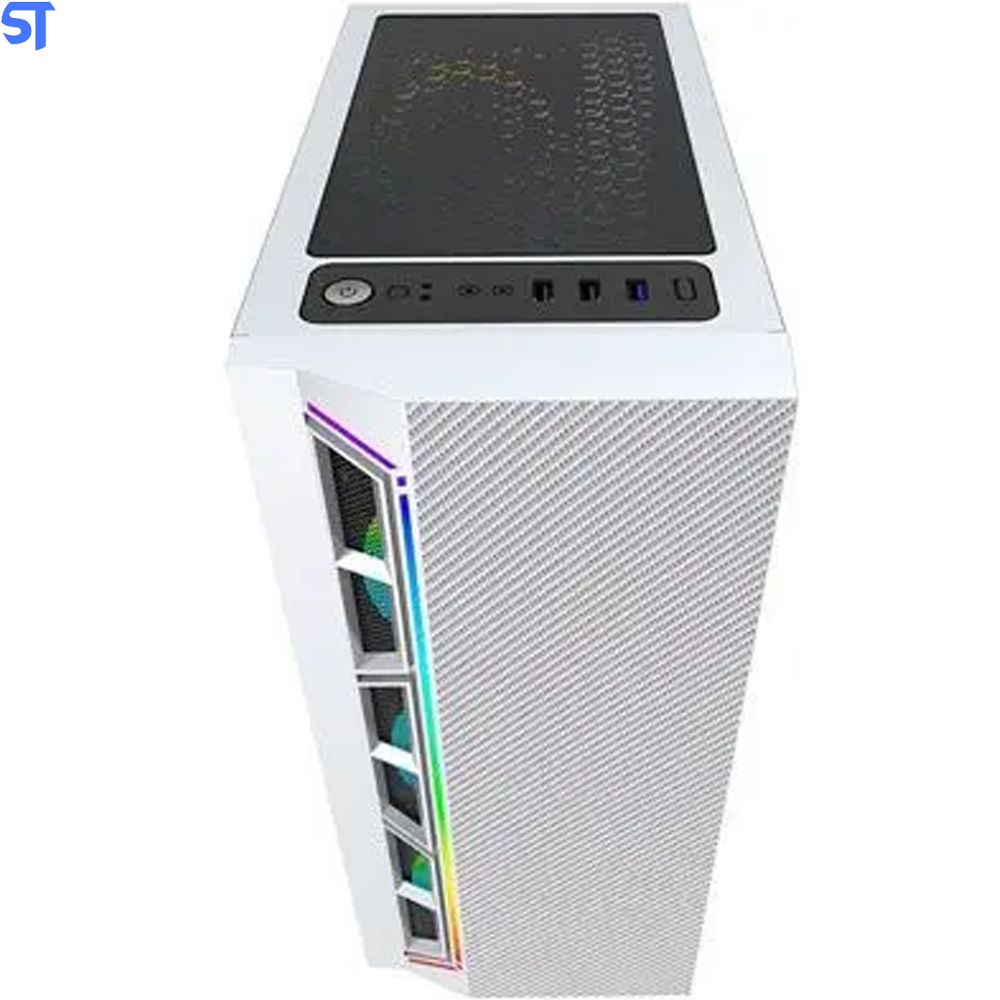 Gabinete Gamer Bg-033w Branco Bluecase Sem Fonte / Led Rgb / Usb 3.0