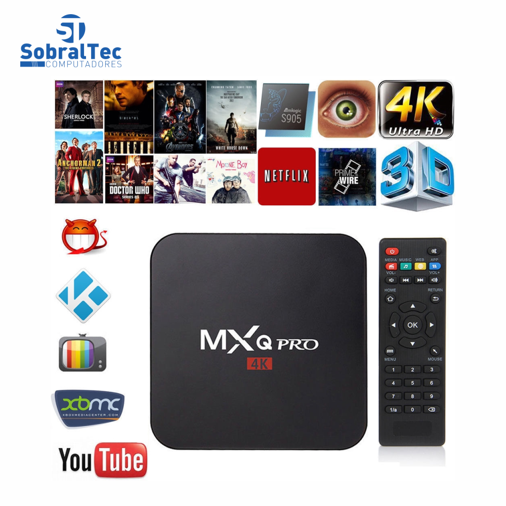 Tv Box 4k Android 7.1 MxQ Pro Ultra Hd Wifi Quad Core Mem 2Gb 32Gb