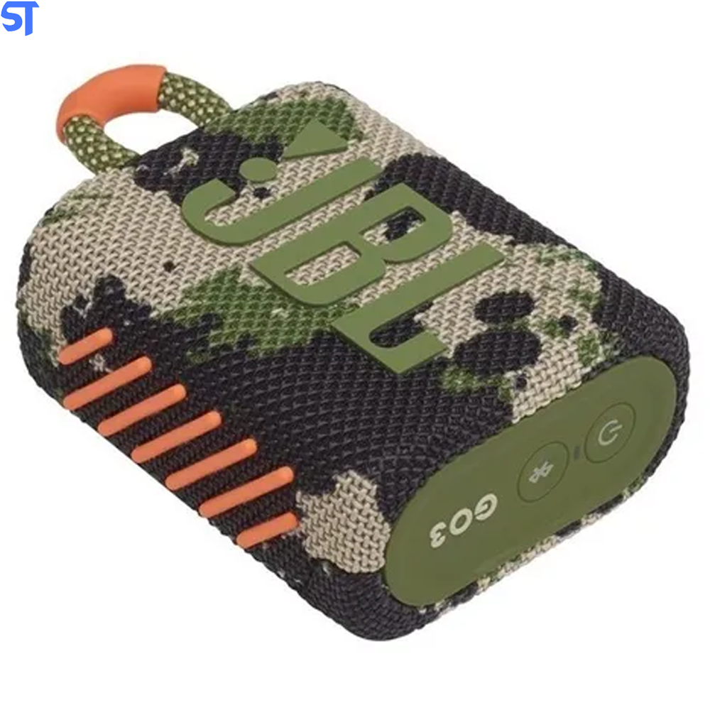 Caixa de Som Portátil JBL GO 3 Bluetooth 5.1 À Prova D'água e Poeira IP67 Camuflado